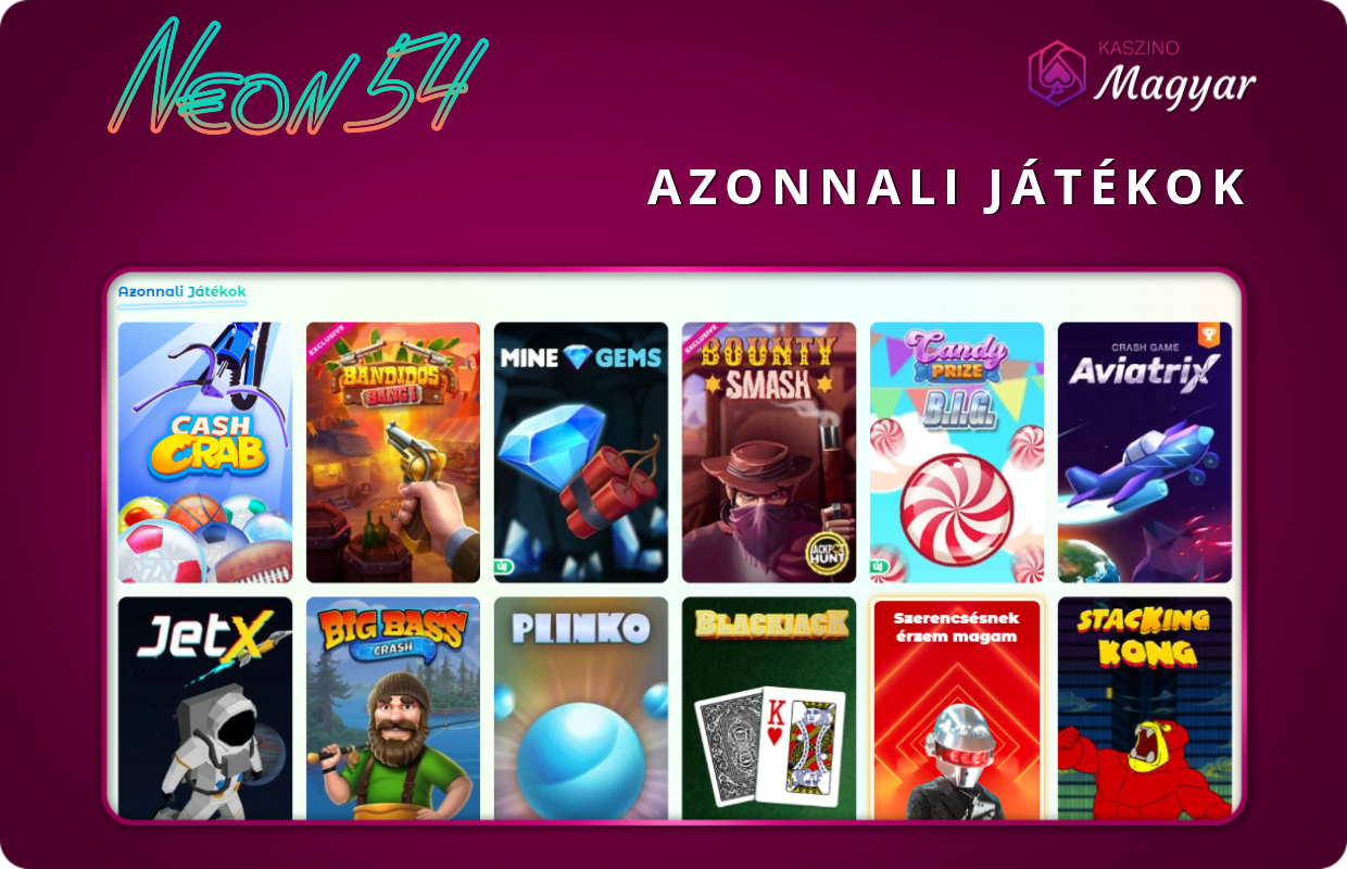 Azonnali játékok a Neon54